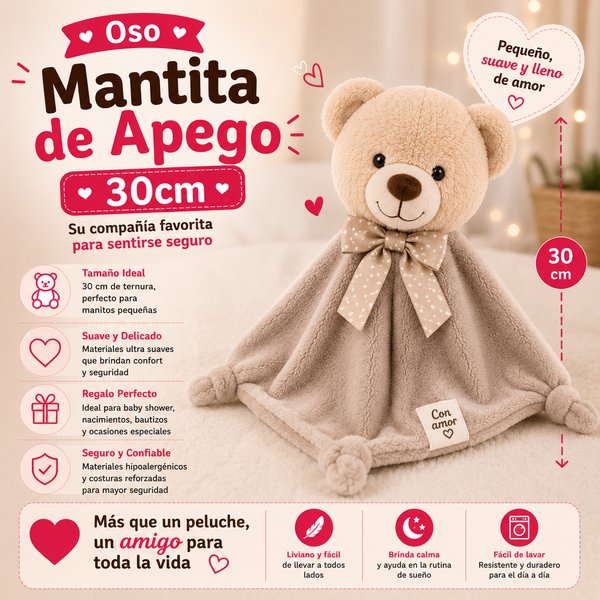 Oso Mantita de Apego 30cm